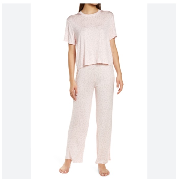 NEW Honeydew Intimates ALL AMERICAN PAJAMA SET PINK FAIRYTALE LEOPARD 2 PIECE L - Picture 1 of 15